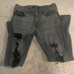 Hollister Gray Distressed Men Jeans